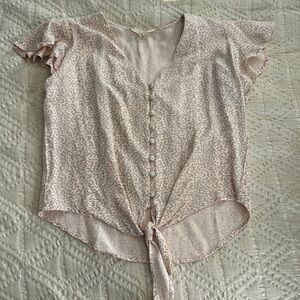 Leopard print pink blouse